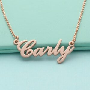 9ct Rose Gold Plated Carrie Style Personalised Name Necklace (Sex & The City)