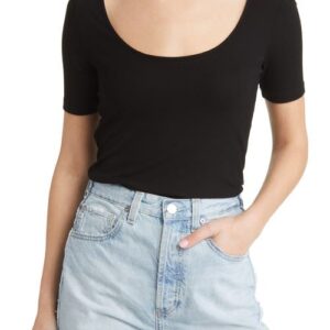 AG Women's Jaxon Ribbed T-Shirt in True Black at Nordstrom, Size X-Large