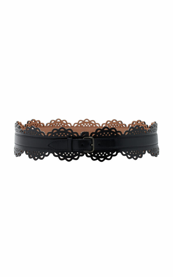 ALAA - Bustier Leather Belt - Black - 70 cm - Moda Operandi