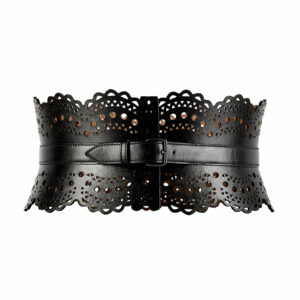 ALAA - Bustier Leather Belt - Black - 85 cm - Moda Operandi