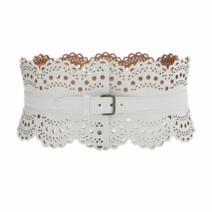 ALAA - Leather Bustier Belt - White - 75 cm - Moda Operandi