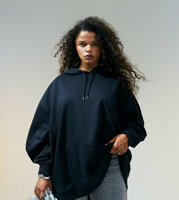 ASOS DESIGN Curve oversized hoodie co-ord in black