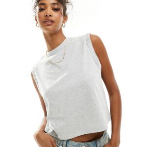 ASOS DESIGN relaxed textured tank top-Grey