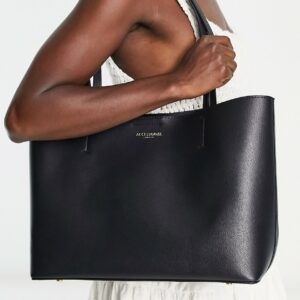 Accessorize Leo shopper tote bag in black