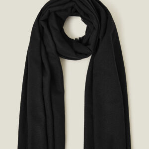 Accessorize Women's Black Grace Super-Soft Blanket Scarf, Size: 100x180cm