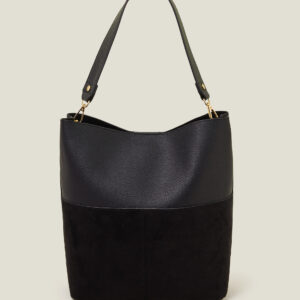 Accessorize Womens Bucket Shoulder Bag Black, Size: 31x30cm