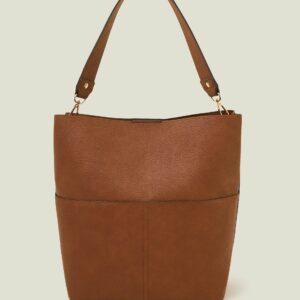 Accessorize Womens Bucket Shoulder Bag Tan, Size: 31x30cm