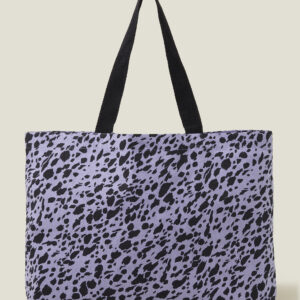 Accessorize Women's Purple/Black Dalmatian Print Shopper Bag