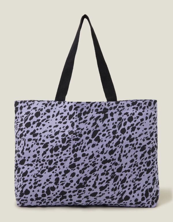 Accessorize Women's Purple/Black Dalmatian Print Shopper Bag