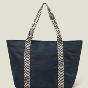 Accessorize Women's Webbing Strap Tote Bag Blue, Size: 33x38cm