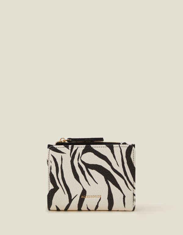 Accessorize Women's White/Black Zebra Print Wallet, Size: 10x13cm