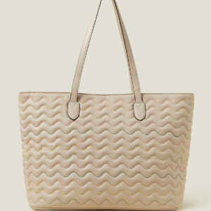 Accessorize Womens beige Wiggle Stitch Tote Bag