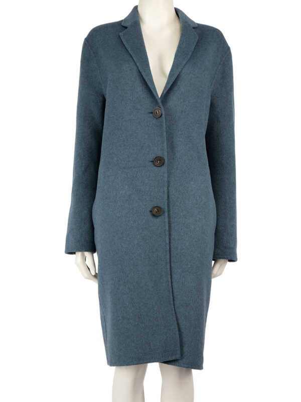 Acne Studios Blue Wool Single Breasted Coat