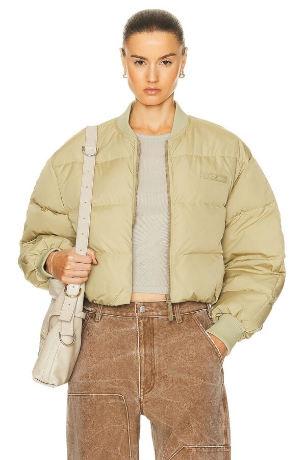 Acne Studios Cropped Puffer Jacket in Pistachio Green - Green. Size 38 (also in 34).