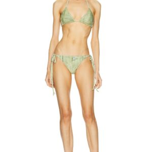 Acne Studios Eini Two Piece Swimsuit in Green