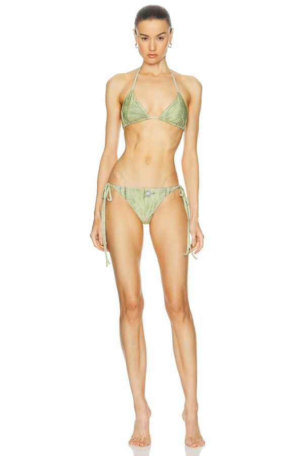 Acne Studios Eini Two Piece Swimsuit in Green