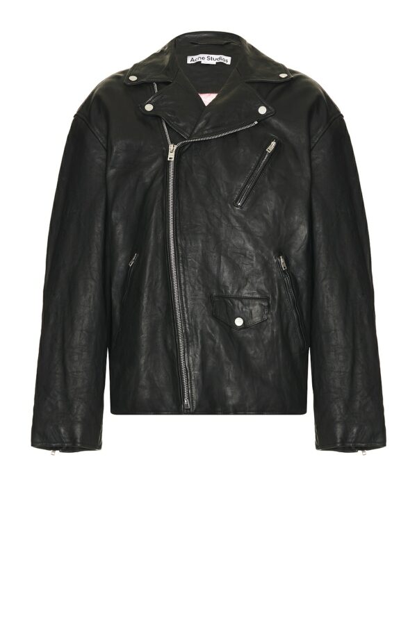 Acne Studios Leather Jacket in Black - Black. Size 48 (also in 46, 50, 52).