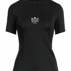 Adidas Woman T-shirt Black Size 2 Recycled polyester, Polyester, Elastane