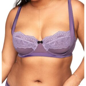 Adore Me Plus Size Lark Unlined Balconette Bra - Dark purple