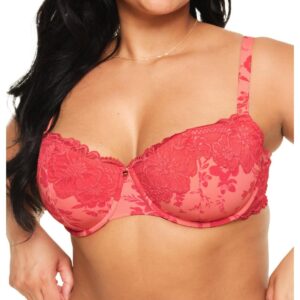 Adore Me Plus Size Mathilda Contour Balconette Bra - Floral red