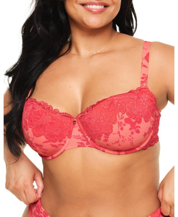 Adore Me Plus Size Mathilda Contour Balconette Bra - Floral red