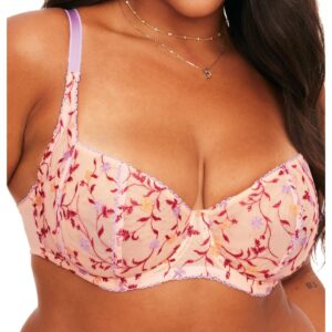 Adore Me Plus Size Rosa Unlined Balconette Bra - Floral orange