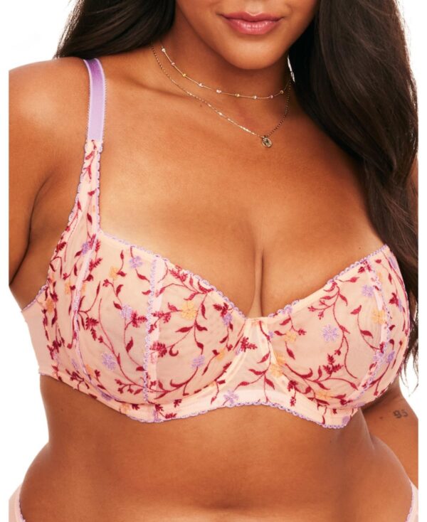 Adore Me Plus Size Rosa Unlined Balconette Bra - Floral orange