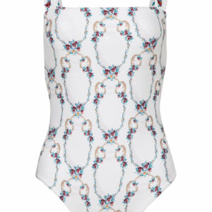 Agua by Agua Bendita - Cafe Florero Square Neck One-Piece Swimsuit - Ivory - M - Moda Operandi