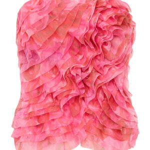 Aje - Charmed Strapless Ruffled Bustier Top - Pink - AU 14 - Moda Operandi