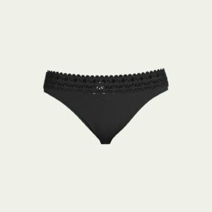 Ajourage Couture Laser-Cut Low-Rise Swim Bikini Bottoms