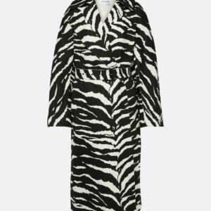 Alaïa Zebra-print denim trench coat