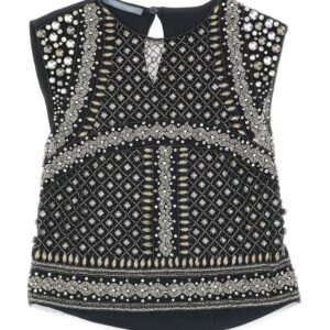 Alberta Ferretti Pattern Embellished Sleeveless Lace Top