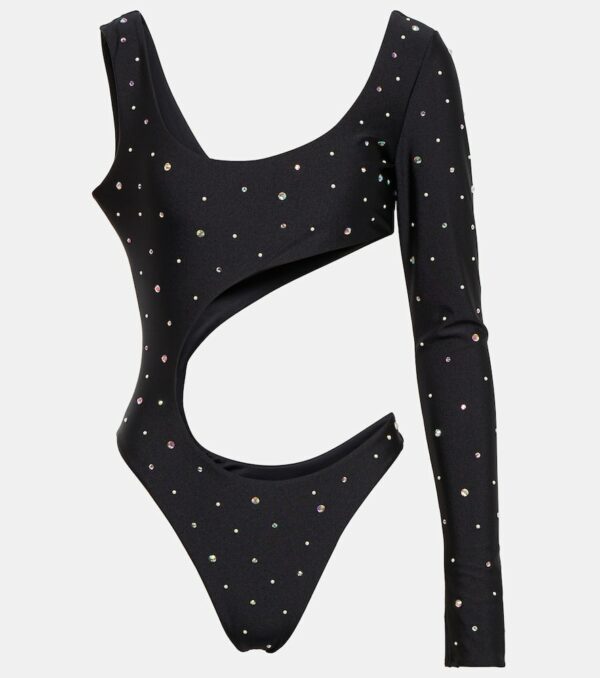 Alessandra Rich Embellished cutout swimsuit