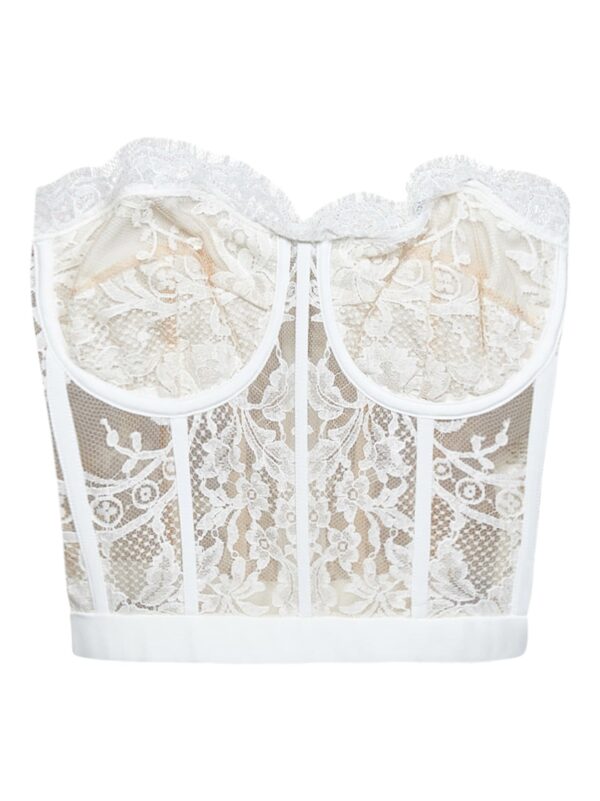 Alexander McQueen White Lace Corset Top