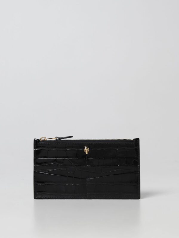 Alexander McQueen wallet in crocodile print leather