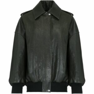 Alexander Mcqueen Leather Aviator Bomber Jacket