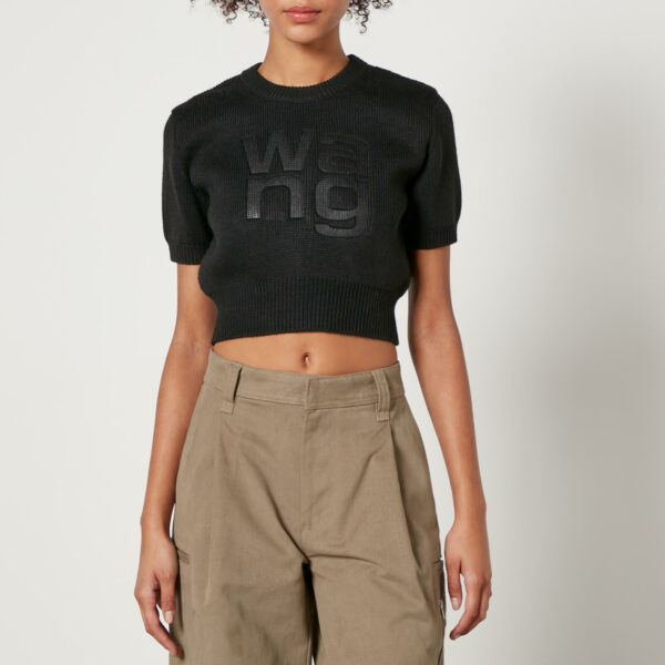 Alexander Wang Cropped Logo Knit T-Shirt - M