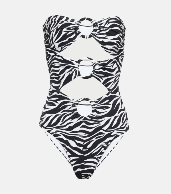 Alexandra Miro Anya zebra-print cutout swimsuit