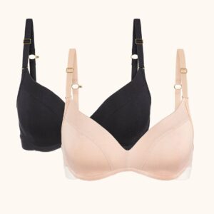 All-Day No-Wire Push-Up Bra Bundle: Jet Black/Toasted Almond