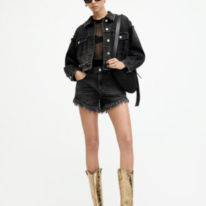 AllSaints Astrid Frayed Denim Shorts