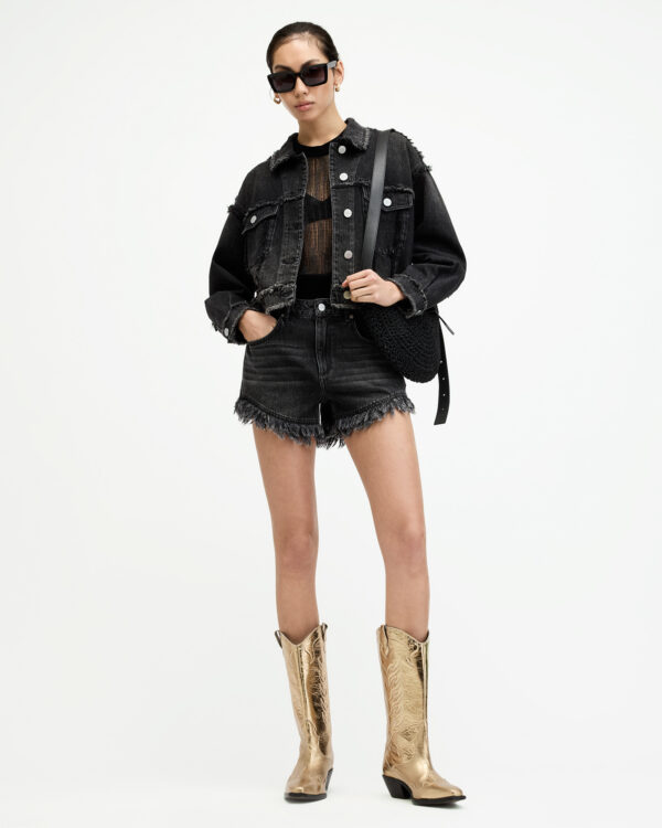 AllSaints Astrid Frayed Denim Shorts