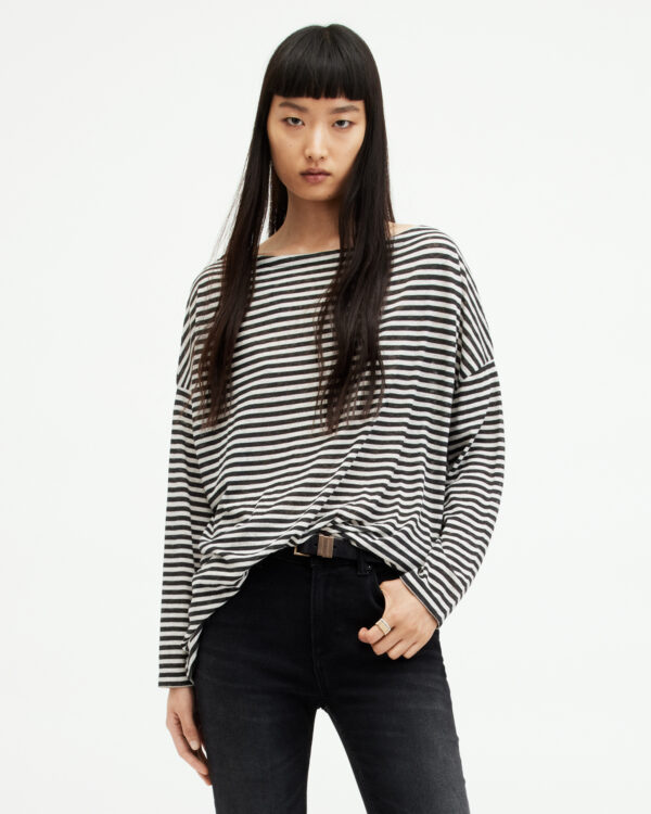 AllSaints Rita Oversized Striped T-Shirt