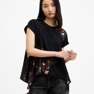 AllSaints Zala Kora Handkerchief Hem T-Shirt