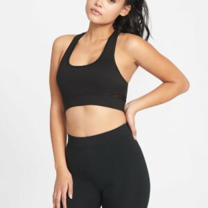 Alloy Apparel Tall Ava Mesh Sports Bra for Women in Black Size 2XL