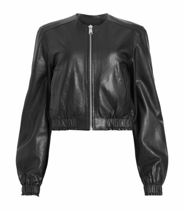 Allsaints Leather Everly Bomber Jacket