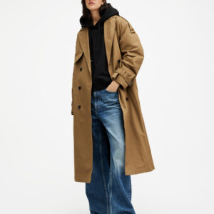 Allsaints Wyatt Relaxed Fit Belted Trench Coat