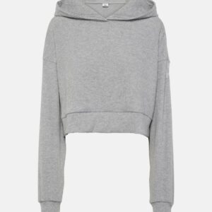 Alo Yoga Muse ribbed-knit cropped hoodie