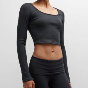 Alosoft Rib Form Long-Sleeve Crop Top