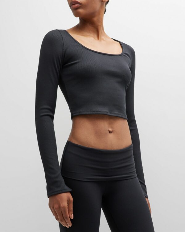 Alosoft Rib Form Long-Sleeve Crop Top