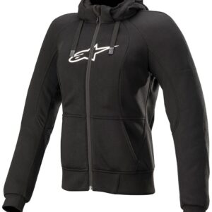 Alpinestars Stella Chrome Sport Ladies Motorcycle Hoodie, black-white, Size L for Women